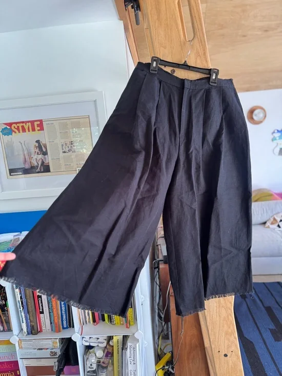 Sea New York Black Linen Pleated Wide Leg Lara pants - Picture 2 of 9